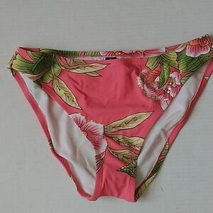 Endless Sun Pink Floral Bikini Bottom Swimsuit sz L